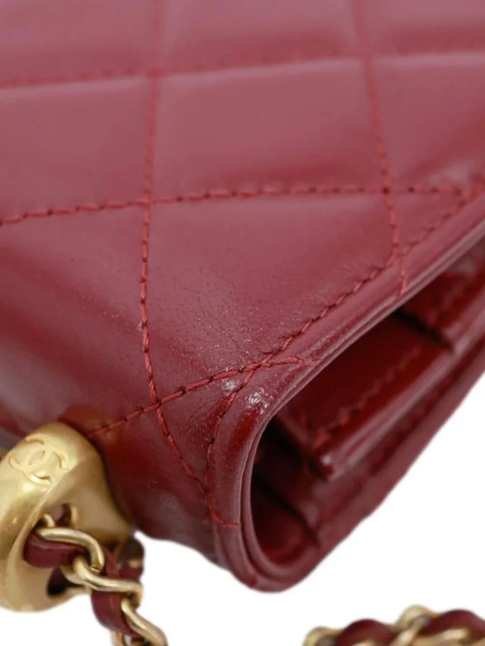 Chanel Perfect Fit Quilted Calfskin Leather Wallet On Chain Burgundy